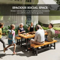 Zestaw mebli 3-częściowy, stół i 2 ławki, dla 4 osób(m-5)