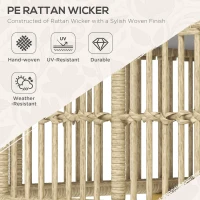 Outsunny Zestaw Mebli ogrodowych, 5-częściowy, z poduszkami do siedzenia, Syntetyczny rattan, rama ze stali nierdzewnej, Szary(m-4)