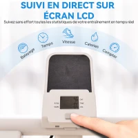 SPORTNOW Stepper escalier pliable climber stairmaster pour exercice de gym à domicile pédales réglables écran LCD 85x80x142cm blanc(m-6)