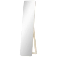 HOMCOM Oglindă pe suport și montată pe perete dreptunghiulară dim. 37L x 43l x 156H cm lemn natural(m-1)