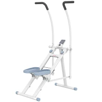 SPORTNOW Stepper escalier pliable climber stairmaster pour exercice de gym à domicile pédales réglables écran LCD 85x80x142cm blanc(m-11)