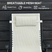 Outsunny Leżak ogrodowy składany z poduszką, idealny na camping(m-5)