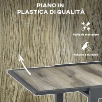 Outsunny Tavolo da Giardino Allungabile per 6 Persone in Plastica e Alluminio, 80/160x80x75 cm, Beige(m-6)