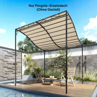Outsunny Telo di ricambio per pergola 3x3 m impermeabile, 298x293 cm, Bianco crema(m-4)