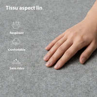 HOMCOM Lit coffre 140 x 190 cm, cadre de lit double rembourré, sommier à lattes en bois, rangement caché, sans bruit, gris(m-6)