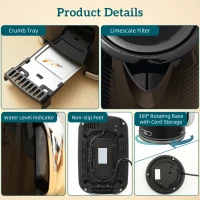 HOMCOM Modern Kettle and Toaster Set - Black(m-9)