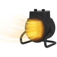 HOMCOM Chauffage d'appoint céramique PTC, radiateur électrique soufflant 2000 W, thermostat réglable, 21,5 x 15,8 x 22 cm, noir