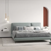 HOMCOM Lot de 2 tables de chevet murales - lot de 2 tables de nuit - étagère latérale et tiroir - 55l x 30P x 15H cm MDF blanc(m-10)