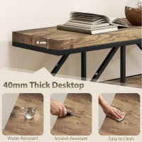 HOMCOM 4-Tier Industrial Console Table - Rustic Brown(m-5)