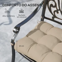 Outsunny Conjunto de Almofadas para Cadeiras de Jantar e Jardim Impermeáveis e Anti-UV com 2 Fitas de Fixação 48x48x10 cm Caqui(m-6)