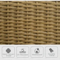 Fotel bujany w stylu boho firmy Outsunny, rattan PE, fotel bujany z rattanu, zdejmowalne pokrowce na poduszki, naturalny + jasnoszary(m-4)