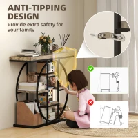 HOMCOM Industrial Console Table with Storage Shelves - Rustic Brown(m-6)