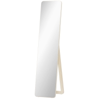 HOMCOM Stand- und Wandspiegel rechteckig, Maße 37L x 43l x 156H cm, Naturholz