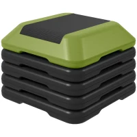 SPORTNOW Step Fitness Antiderrapante com Altura Ajustável de 10/15/20/25/30 cm Carga Máxima de 150 kg Verde(m-1)