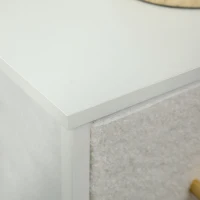 HOMCOM Chest of Drawers, 9 Drawers Boucle Storage Organiser with Steel Frame, Fabric Dresser for Bedroom, Living Room, Hallway, Wardrobe, Cream White(m-8)