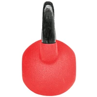 HOMCOM Kettlebell 10 kg en métal poids pour entraînements avec poignée antidérapante et fond plat 19x12x22cm rouge et noir(m-1)