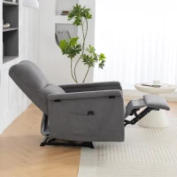 HOMCOM Fauteuil de massage inclinable, fauteuil de relaxation, dossier réglable, large assise, repose-pied, 69x84x99cm, gris(m-8)
