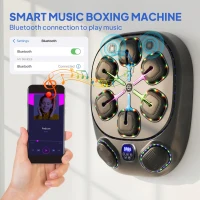 SPORTNOW Muzyczna maszyna bokserska, elektroniczna LED maszyna bokserska z podwójnymi strefami uderzenia, Bluetooth, rękawicami, 9 prędkościami(m-5)