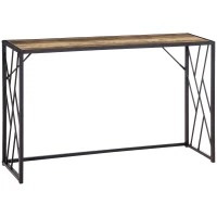 HOMCOM Konsola, Stół do Przedpokoju, Design Industrialny, Stabilna Metalowa Rama, 120 x 35 x 75 cm(m-11)