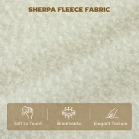 HOMCOM Sofa 2-osobowa, mała sofa z materiałem Sherpa-Fleece, 137 cm, do salonu, kremowobiała(m-5)