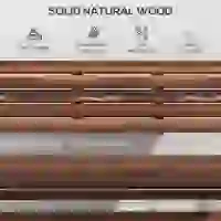 Outsunny Ławka ogrodowa 2-osobowa, drewniana, do 250 kg, węgorz.(m-5)