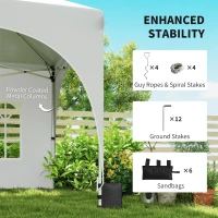 Outsunny 3 x 6 m pawilon typu Pop-Up ze ścianami bocznymi, 6 workami z piaskiem, regulowanym dachem, namiot imprezowy z torbą do przenoszenia(m-5)