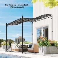 Outsunny Pergola Replacement Canopy Sunshade for Patio Cover Replacement Roof Cover for 3 x 3 m Gazebo 298 x 293 cm Dark Grey(m-2)