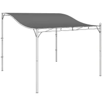 Outsunny Pergola Replacement Canopy Sunshade for Patio Cover Replacement Roof Cover for 3 x 3 m Gazebo 298 x 293 cm Dark Grey(m-1)