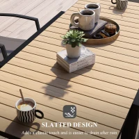 Outsunny Stół ogrodowy Stół zewnętrzny, odporny na warunki atmosferyczne, 162 x 80 x 75 cm, Żółty(m-6)