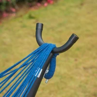 Outsunny Amaca Autoportante con Supporto, Altezza Regolabile e Borsa di Trasporto, 310x117x105 cm, Bianco(m-8)