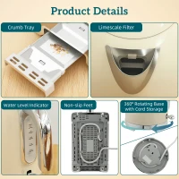 HOMCOM Retro Toaster and Kettle Set - Cream(m-9)