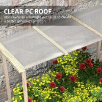 Outsunny Wysokie łóżko ogrodowe z drewna, tunel foliowy z pokrywą, skrzynia na rośliny z materiałem włóknistym, donica na kwiaty i zioła do ogrodu, balkonu, 110 x 60 x 152 cm, naturalne(m-5)