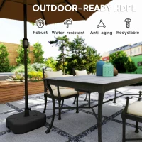 Outsunny Stojak na parasol do 25 kg, kwadratowy, stabilny, czarny(m-6)