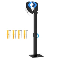 HOMCOM Supporto di riparazione per bici regolabile in altezza, morsetto girevole 360°, carico max. 25 kg, 41-60x13x13cm, nero(m-7)