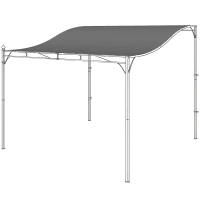 Outsunny Toit de rechange pour pergola Voile d'ombrage pour couverture de terrasse Bâche de rechange pour pavillon 3 x 3 m 298x293 cm Gris foncé(m-1)