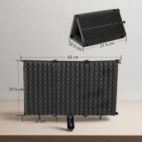 HOMCOM Studio Microphone Isolation Shield, Foldable Adjustable Recording Studio Equipment, 3-Panel High Density Absorbent Foam Shield with 3/8" Threaded Mount, Black(m-3)