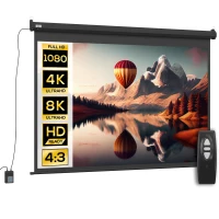 HOMCOM Beamer-Leinwand, Projektionsleinwand, 84", 4:3, 171x130 cm, Schwarz(m-11)
