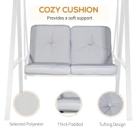 Huśtawka ogrodowa 2-osobowa, regulowany dach, szary kolor(m-5)