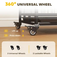 PawHut 36" Heavy Duty Metal Dog Crate Pet Cage with Tray Wheeled Dog Kennel - Black (Medium)(m-4)