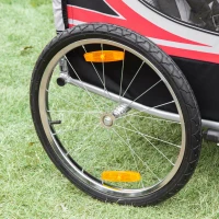 Homcom Remorca Bicicleta Copii 2-in-1 – Carucior 2 Locuri cu Frana(m-13)