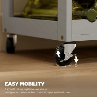 HOMCOM Modern Kitchen Trolley, Rolling Island Storage Cart with Drawer, 9-bottle Wine Rack, Door Cabinets, Wooden Countertop, Grey(m-5)