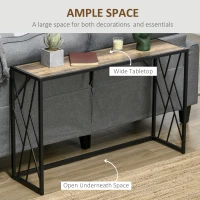 HOMCOM Konsola, Stół do Przedpokoju, Design Industrialny, Stabilna Metalowa Rama, 120 x 35 x 75 cm(m-4)