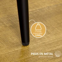 HOMCOM Lot de 2 chaises Velours Crème Pieds métal Noir dim. 52L x 54l x 79H cm(m-5)