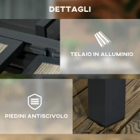 Outsunny Tavolo da Giardino Allungabile per 6 Persone in Plastica e Alluminio, 80/160x80x75 cm, Beige(m-5)