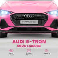 HOMCOM Voiture électrique enfants, véhicule électrique 12V avec télécommande 2,4G, phares, musique, klaxon, port USB, MP3, rose(m-4)