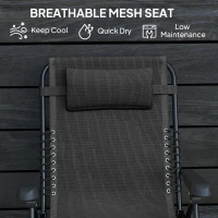 Outsunny Leżak ogrodowy składany z poduszką, idealny na camping(m-5)