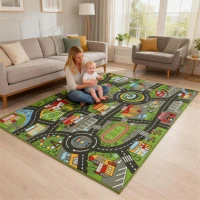AIYAPLAY Kruipmat Baby, Speelmat 200x150x0,5cm, Antislip kruipdeken met antislip onderzijde Stadsmotief voor Kinderkamer(m-10)