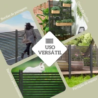 Outsunny Cerca de Jardim de Aço com Revestimento em PE 2 Modos de Instalação para Plantas Animais 93x22x150 cm Castanho(m-5)