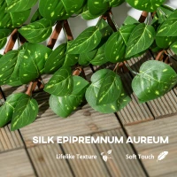 Outsunny Set of 2 Expandable Artificial Trellis Hedges – Realistic Leaf Privacy Screen, 2 x 1 m(m-5)