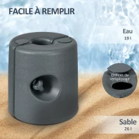 Outsunny Lot de 4 Pieds de tonnelle pop-up remplis d'eau ou de sable pieds de sol pour pavillon en HDPE avec vis de sécurité(m-5)